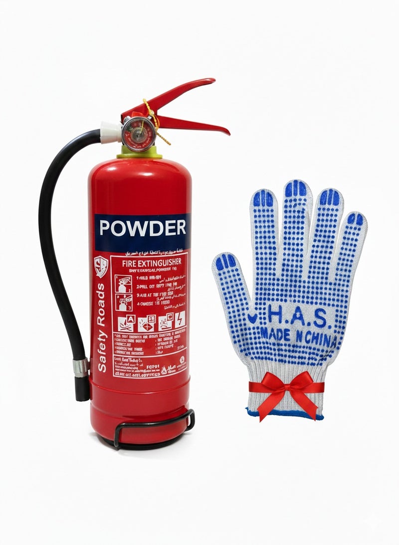 New 1kg Dry Powder Fire Extinguisher ABC FireShield; For Car; For Home; For Truck; For Kitchen; Car Fire Extinguishers; For Vehicle; For Homes; Small For Rooms; For Travel; For Apartment; For All Types Of Fire With Gift Glove - Image 1